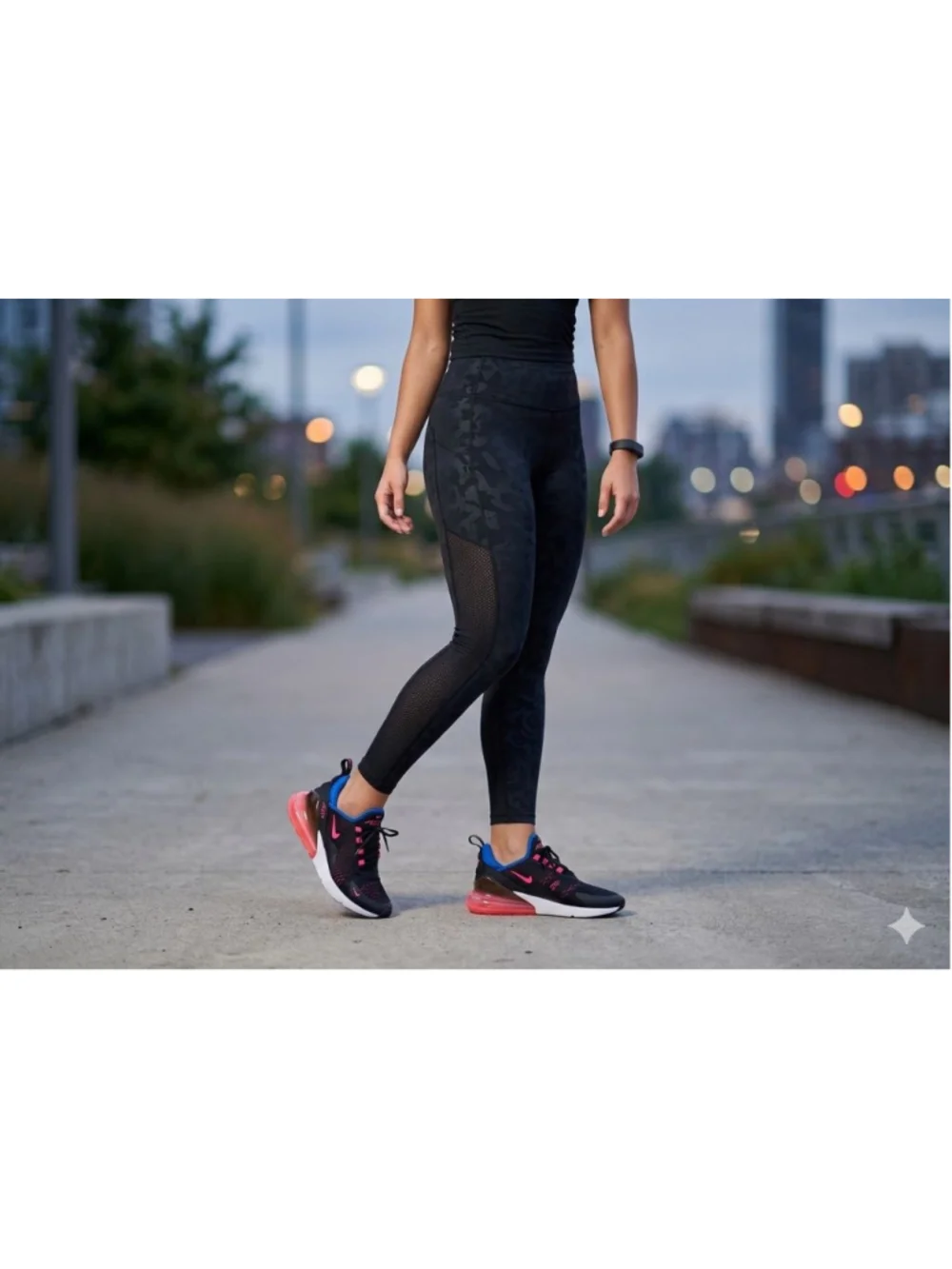 Nike Air Max 270 Womens Running Shoes Black Pink Racer Blue DZ4407-600 Size 8